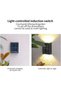 4-piece solar wall light, outdoor garden and courtyard decorative light, top and bottom illuminating fence light, outdoor decorative white light - 4