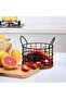 Black Wooden Base Coffee Capsule Holder Fruit Basket 13x13x12 cm - 3