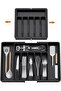 Cutlery tray for drawers, 8-compartment kitchen organizer, telescopic design (33-57 cm), drawer organizer, reinforced PP material, large capacity - 4