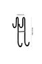 Black Two Stainless Steel Non-Stick Bathroom Glass Door Hooks - 2