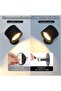 360° Rotating Dimmable Magnetic LED Wall Light with Remote (black, USB rechargeable). - 2