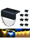 Solar-powered deck lights, outdoor lighting, backyard deck decoration, outdoor step lights, garden pillars, fences - 6-pack - 3