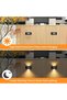 Solar Fence Lights 2-Pack Waterproof Outdoor Vertical Lighting for Garden Walkway Doorway Porch Deck Warm White - 3