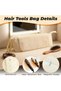 Hair Styling Tool Travel Bag Removable Heat-Insulating Pad 2-in-1 Portable Straighteners Curling Irons Hot Air Combs Ivory - 4