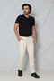 Men's Stone Linen Trousers with Elastic Waist, Comfortable Fit, Summer Casual Trousers - 2