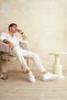 Zrk-M101 Premium White Knitwear Lace-Up Casual Men's Sneaker - 4
