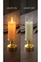 Flameless LED Candle Table Lamp with Glass Cover & Gold Base – Warm Flickering Decorative Light for Home and Office Decor Pack of 2 - 6