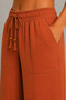 Cotton Muslin Fabric Summer Sweat-Repellent Cotton High Waist Wide Leg Palazzo Women's Trousers