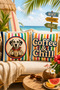 Summer Themed Summer Vibes Striped Digital Printed Energetic Themed Digital Printed 4-Piece Throw Pillow Cover - 2