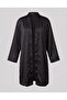 Reagan Black Satin Dressing Gown - 5