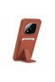 Xiaomi Redmi Note 14 Pro Plus 5g Compatible Case Flexstand Card Holder Silicone Case Brown - 2