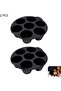 2-Piece Silicone Muffin Pan Set (black, 18cm+21cm), non-stick round cupcake pans for egg bites & tarts.