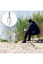Parasol stand with ground anchor, detachable parasol stand for fishing, garden, beach (silver) - 5