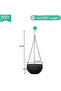 Two hanging planters with drainage holes and rust-resistant chains, suitable for indoor/outdoor ceiling, balcony, and wall decoration - black. - 2