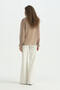 Flounced Tie-Back Blouse - Beige - 4