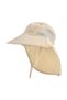 Children's sun hat with UV protection and neck protection, suitable for girls and boys aged 4-13, wide brim, UPF 50+ (beige).