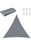 5x5x5 meter triangular sunshade sail - UV-protected sunshade sail, suitable for outdoor, patio, and garden use - Grey - 4