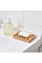 2 pieces - Hollowed-out bamboo soap dish with drainage hole - Bathroom soap dish - 11.5*8*2.2 cm - Wood color - 2