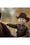 Cowboy hat, Panama retro felt hat, classic felt hat with belt buckle, unisex wrap hat, suitable for children aged 4-12. - 3