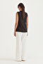 Chiffon Front Sleeveless Undergarment - Black - 4