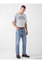Vizyon New Season White Crew Neck Texas Printed Men's T-Shirt - 2