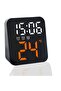 Compact digital alarm clock, bedside model, 3 alarm functions, portable LED display with temperature indicator, adjustable brightness, for desks