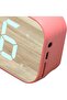 Digital Clock - Alarm Clock Radio - Bedroom Desk - Mirror Display - 16x9x5 cm - Roseate - 3