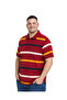Men's Large Size Red Pinstripe Pique T-Shirt 3Xl-4Xl-5Xl-6Xl - 2