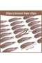 50-pack of women's brown snap hair clips, 2-inch hair clips, brown - 2