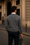 Men's Casual Crew Neck Anthracite Sweater - 6
