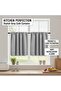 Kitchen curtains, short blackout kitchen curtains above the trough, bedroom, bathroom, basement half curtains (grey), 76 x 60 cm, a two light gray... - 4