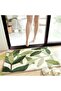 Anti-slip bathroom mat, 60x40 cm, Absorbent mat, Green, white, Polyester material, Floor mat, Shower mat, Door mat, Stain-resistant mat - 3