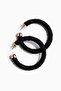 Fabric-covered hoop earrings - 3