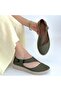 Cower Green Genuine Leather Ballerina Shoes - 4