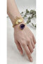 Gold Color Amethyst Stone Design Bracelet