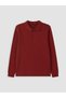 Alita City Lcw Kids Burgundy Polo Collar Boys' Pique T-Shirt with a Difference - 3