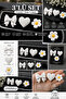 Car Interior Air Conditioning Decoration Set of 3 – White Bow, Knitted Heart and Daisy |   Clip-On Car Air Conditioner Ornament
