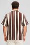 Men Regular Fit Short Sleeve Stripe Casual Shirt, Multicolor - 4
