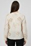 Women Tie Neck Long Sleeve Textured Blouse, White - 3