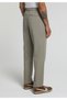Relaxed Fit Mid-Waist Straight-Leg Men's Beige Trousers - 2