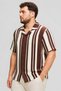Men Regular Fit Short Sleeve Stripe Casual Shirt, Multicolor - 5