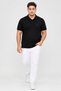 Men Classic Fit Brand Logo Short Sleeve Polo Shirt, Black - 2