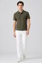 Men Classic Fit Brand Logo Short Sleeve Polo Shirt, Olive - 2
