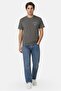 Men Crew Neck Short Sleeve Brand Logo T-Shirt, Grey - 3