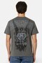 Men Crew Neck Short Sleeve Brand Logo T-Shirt, Grey - 5