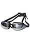 Two pairs of waterproof professional swimming goggles with safety buckles, suitable for water sports - Black