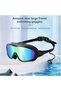 Children's swimming goggles, unisex, high-definition waterproof and anti-fog, electroplated large frame, swimming accessory - black + green - 2