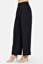 Women Regular Fit Solid Wide Leg Pants, Dark Navy - 4