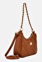 Women Brand Logo Shoulder Bag, Brown - 5