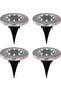 Four solar-powered lights, made of stainless steel, with eight LED beads, producing white light. - 4